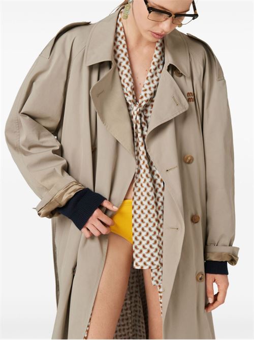 Double-breasted trench coat MIU MIU | MS200312NSF0572